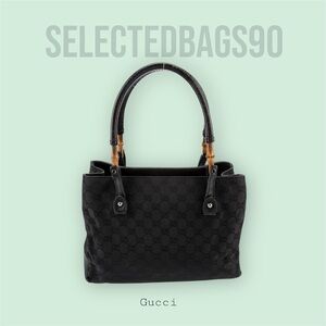 Gucci Black Bamboo Handle Shoulder Bag